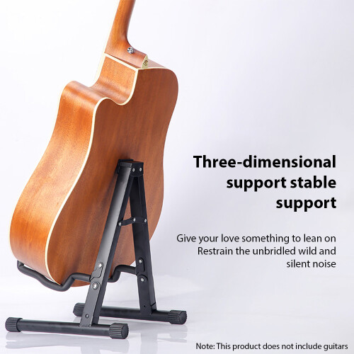 Foldable A-Shape Guitar Stand with Rubber Padding, 28x30.5x37cm Black 1