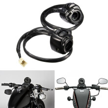 1 Pair Motorcycle Handlebar Control Lights (25mm) with Wiring Harness for