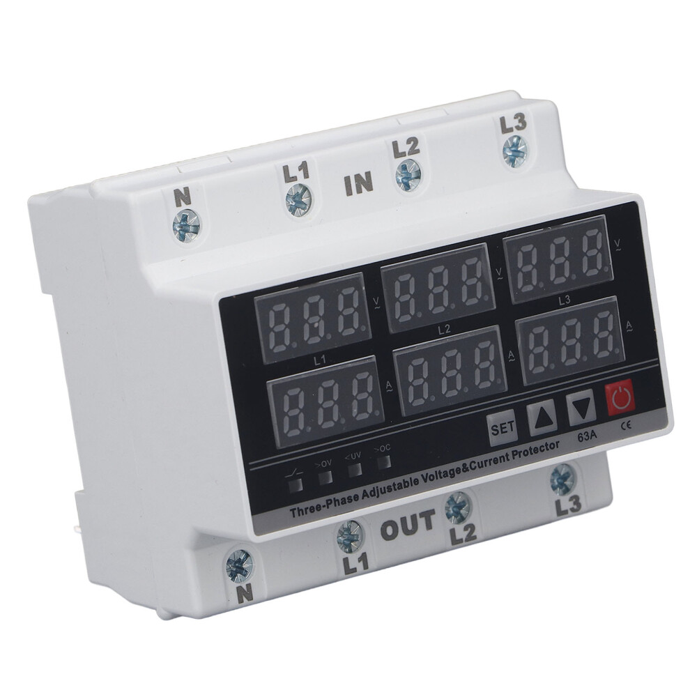 63A 3-Phase Over/Undervoltage Protector, Adjustable, Self Reset 7901385750661
