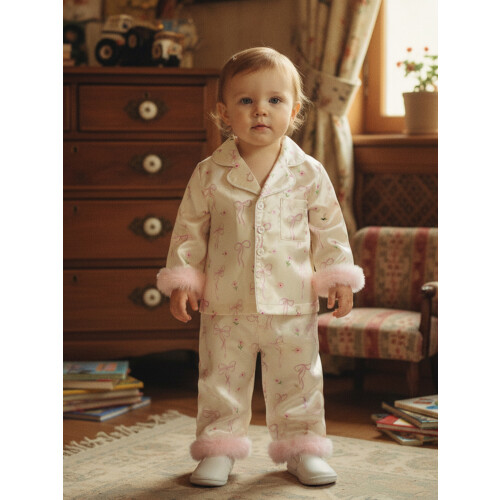 (4-5 Years, Apricot) Ensemble pyjama en en fourrure. 2