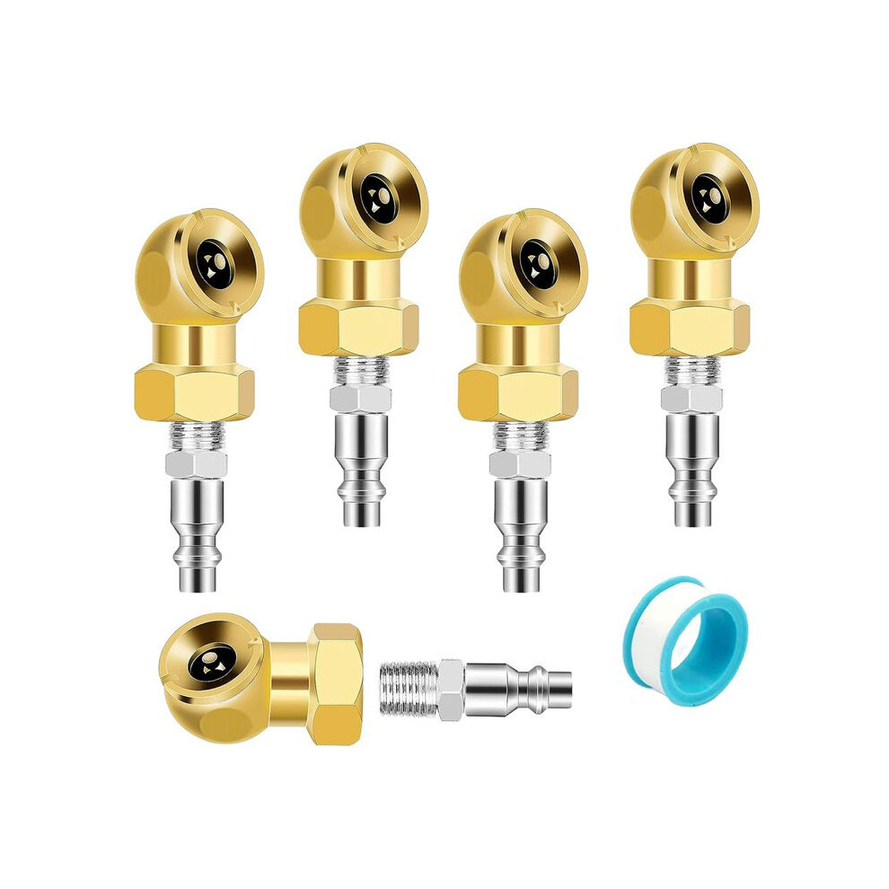 4Pcs 1/4Inch Air Chuck Tire Pressure Caps Portable Air Chuck Closed Brass Inflator For Inflator Gauge Compressor 4711371859345