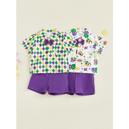 (12-18 Months, Purple) Σετ 2 τεμαχίων και σορτς. 2