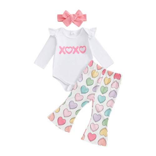 (12-18 Months, White) Set de 3 și fetițe.