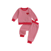(3-6 Months, Red) Conjunto de bebé para el Día de San Valentín: sudadera de corazones y pantalones deportivos.