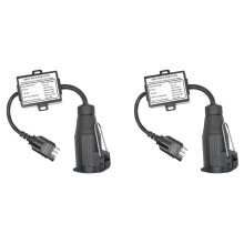 2X US zu EU Trailer Light Converter für US Cars 4-Pin Flat Plug Socket To European Trailer 13-Pin Round Plug