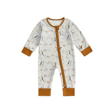 (0-3 Months, Khaki) Salopă pentru bebeluși, cu mânecă lungă, imprimeu de cai, casual, de toamnă, pentru nou-născuți