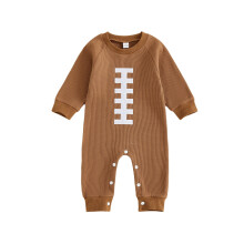 (0-3 Months, Light Brown) Baby-Jungen Herbst/Frühling Strampler Langarm Rundhals Fußballmuster Ganzer Overall