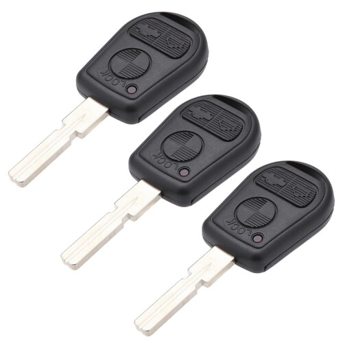2X Uncut Replacement 3 Button Car Remote Key Keyless Shell Case for  E31 E32 E34 E36 E38 E39 E46 Z3
