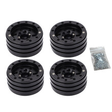 Set van 1,9 inch RC Beadlock-wielen van aluminiumlegering, CNC-gefreesd, voor SCX10CC01RC crawlers. Verbeterde wegligging, duurzaam, sterk ontwerp,