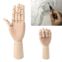 Flexible Wooden Articulated Artist Mannequin for Sketching, Male Left Hand