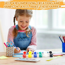 10er-Set Acrylfarben, für Kinder und Erwachsene, Kunst- und Bastelmalerei, für Zuhause, Klassenzimmer, Geburtstag, DIY, mit Paletten und Pinseln