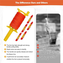 Cord with Handle, 18 540ft Braided Construction Nylon Cord, Cord Reel with 5 Built-in Levels for DIY and Gardening Work