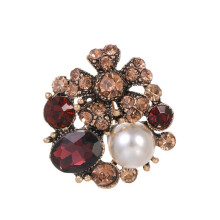 Broches en Forme de Couronne de Fleurs en Cristal pour Femmes, Style Vintage, Épingle à Revers en Forme de Fleur en Cristal
