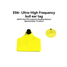 10 Peças de Etiqueta Auricular RFID UHF para Animais ISO18000 6C Etiqueta Auricular Eletrônica RFID UHF 860-960 MHz LF 134,2 MHz Orelha de Touro