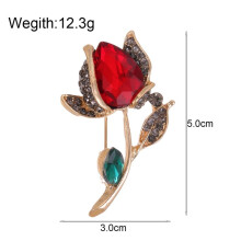 Crystal Flower Brooch Pins for Women Elegant Enamel Rhinestone Floral Brooches