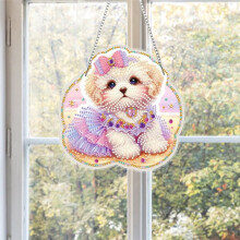 DIY Diamond Painting Dots Pendant Acrylic Woman Rhinestone Diamond Art Pendants for Window Decor