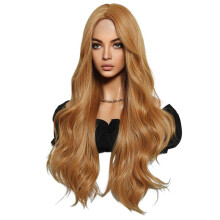 Autumn Leaf Yellow 70CM Wig Long Curly Hair Medium Parted No Bangs Covered Chemical Fiber Simulation Wig