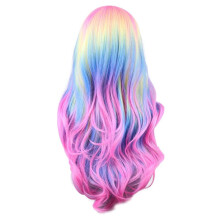 Colorful Rainbow Wig European & American Cosplay Wig in the Fringe Simulation Scalp Party Festival Wig