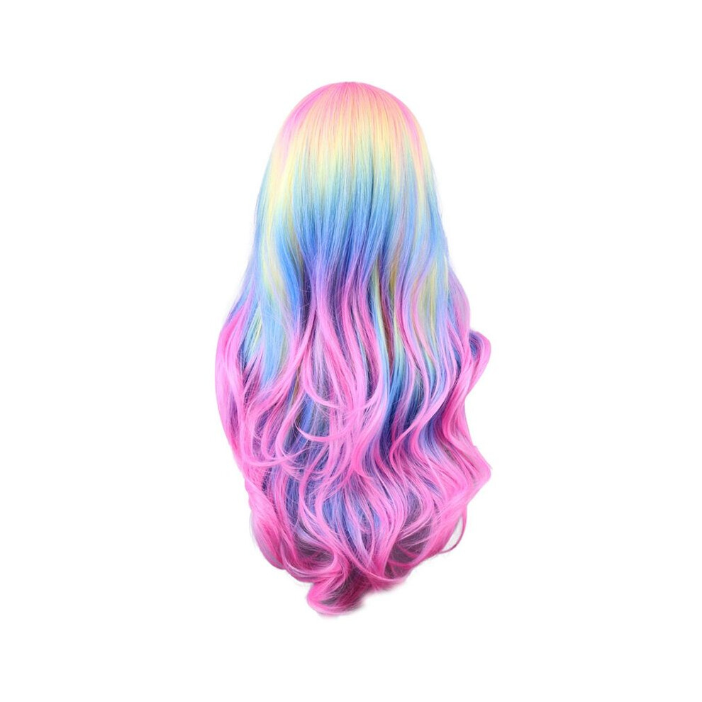 Unisex Colorful Rainbow Wig European & American Cosplay Wig In The Fringe Simulation Scalp Party Festival Wig