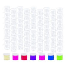 Paquete de 100 Vasos de Pintura de Plástico con Tapas, Frascos para Contenedores de Pintura, Frascos de Almacenamiento de Pintura Transparente,