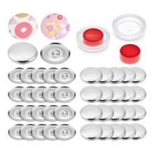 100 Set di Kit per Bottoni di Copertura con Strumenti, Kit per Creare Bottoni In Tessuto, Creatore di Bottoni con Retro Piatto Rivestito In Tessuto, B
