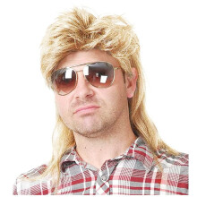 Perruque Mulet pour Hommes Années 80 Costume Glam Party Accessoires Cosplay Perruque Châle Cheveux Bouclés