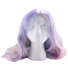 Colorful Rainbow Wig European & American Cosplay Wig Long Wavy Curly Wigs Cute Girl Daily Party Wig
