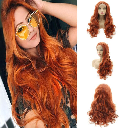 Peruca Dianteira de Renda de 24 Polegadas, Cabelo Humano Liso e Crespo, com Sensação de Cabelo Sintético, Peruca de Rolo Ondulado Longo Natural 2