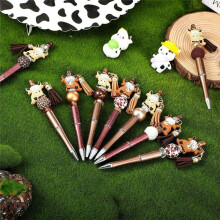 12 Pièces de Stylos à Perles de Style Yak, Stylos à Perles en Vrac avec 50 Pièces de Couleurs Assorties, Kit de Fabrication de Stylos à Perles