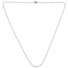 Jewelry Woman Chain, stainless steel "O" necklace, Silver – 2 mm wide – 50 cm long
