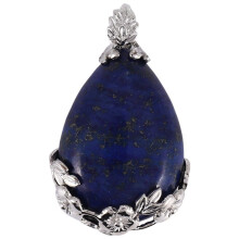 Women Angel Tears Water Drop Semi-Precious Gemstones Pendant -Lapis lazuli