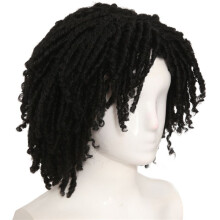 Africa Hollow Dirty Braided Wig Chemical Fiber Short Curly Hair Dirty Braided Wig Women Black Dreadlock Wigs for Women