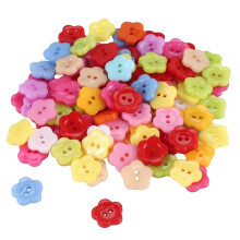 100 Pcs/lot Plastic Buttons Sewing DIY  decals for Children Plum flower