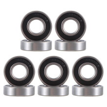 6001RS Deep Bearing 28 x 12 x 8 mm 10 Pieces, Silver & Black