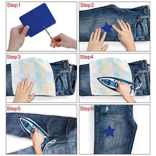 Ferro em Patche, 29 Peças de Ferro em Remendos para Conserto de Roupas Jeans 4,9 X 3,7 Polegadas (Multicolorido) 1