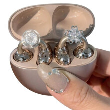 Flashing Blossoms Ear-Clip Accessories Zircon Earphone Charms for OWS Earbuds Fashion Jewelry Gift for Women