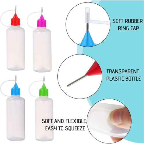 Needles-Precision Tip Applicator,Fine Tip Applicator Bottle Glue Bottle Needle-Squeeze Glue for Quilling Acrylic 1