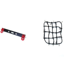 2 Pcs RC Car Part: 1 Pcs Elastic Luggage Net & 1 Pcs Metal Rear Bumper with Tow Hook