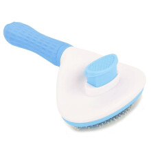 Cat Brush Self-Cleaning with Ergonomic Handle, Dual-Sided Slicker Brush for Cats and Dogs, Easy Undercoat Removal