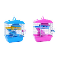 2x Pet Cage Hamster Cottage with Transparent Skylight Double Layer House for Hamster Golden Hamster Pet &