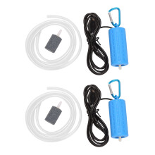 2X Usb Aeration Pump Air Pump Aquarium Aerator Ultra Quiet Fish Tank Go Fishing Oxygen Pump ——Blue