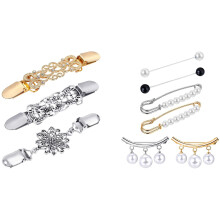 6 Pieces Sweater Shawl Clips Faux Pearl Clip with 3 Pieces Sweater Shawl Clips Dresses Cardigan Collar Brooch