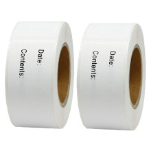 2 Roll of 125 Pcs Self-Adhesive Removable Freezer Refrigerator Food Storage Paper Sticker Labels White 25X75mm