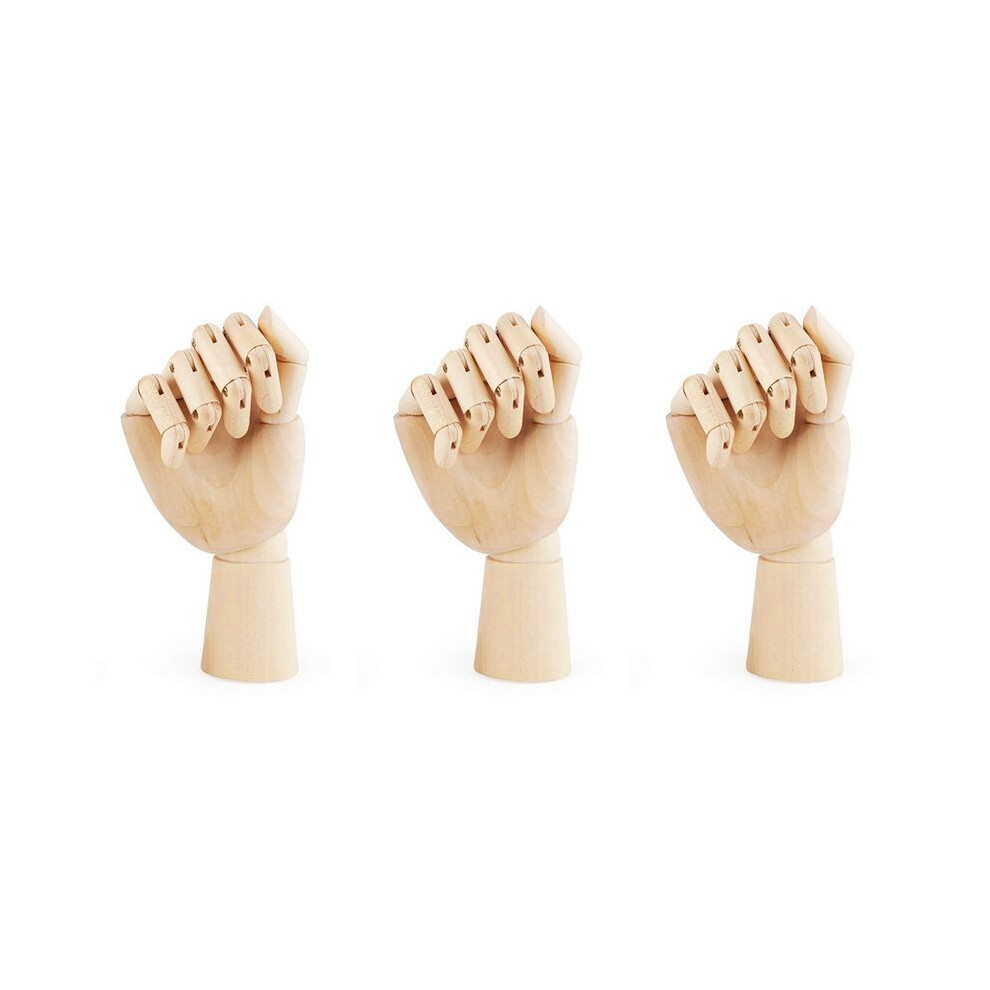 3X Wood Artist Drawing Manikin Articulated Mannequin with Wooden Flexible Fingers 10 Inch Right Hand