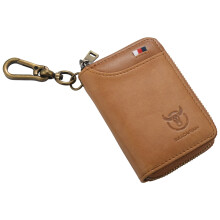 BULLCAPTAIN Leder Herren und Damen Schlüssel Mappe Unisex Rfid Blockierung Geschäfts Schlüssel Etui Mode Karten Halter Geldbörse Schlüssel Etui