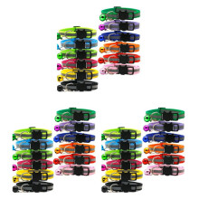 36 Pezzi Collari per Gatti Riflettenti Fibbia di Sicurezza un Sgancio Rapido con Campana Regolabile 19-32 cm (12 Colori)