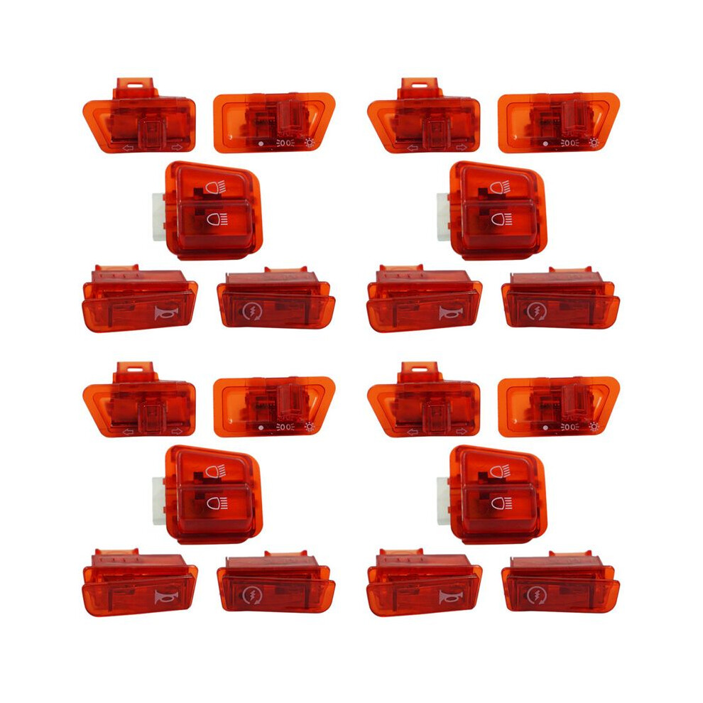 20X Motorcycle Turn Signal Far And Near Horn Button For Scooter Gy6 50Cc 125Cc 150Cc Dio Af17 Light/Red 6031999929199
