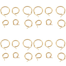 12 Pairs 15mm 20mm 25mm Stainless Steel Hoop Earrings Set Woman Gold