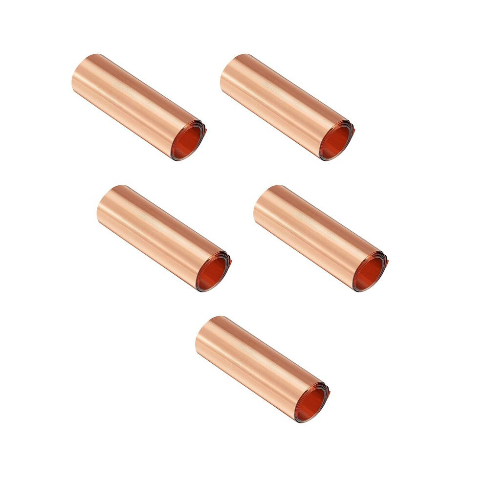 5X Copper Sheet Roll, Metal Foil Plate 1000mm X 100mm X 0.03mm