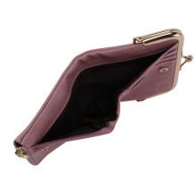 Damen Kurz Brieftasche Bifold Retro Multifunktions GeldböRse mit ReißVerschluss und Kiss Lock Rosa